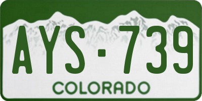 CO license plate AYS739