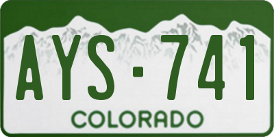 CO license plate AYS741