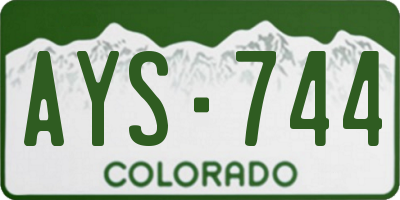 CO license plate AYS744