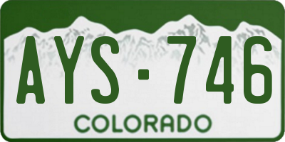 CO license plate AYS746