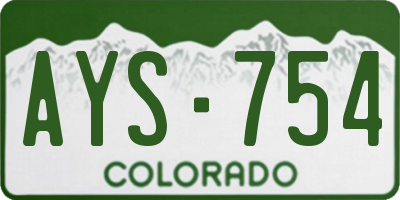 CO license plate AYS754