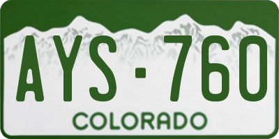 CO license plate AYS760