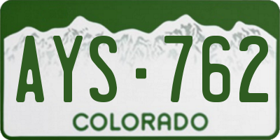 CO license plate AYS762