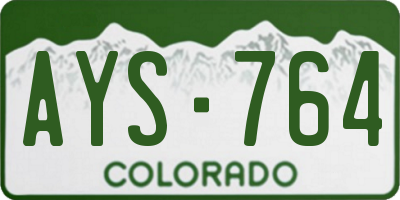 CO license plate AYS764