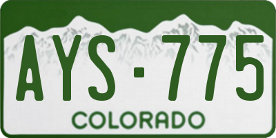 CO license plate AYS775