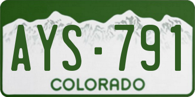 CO license plate AYS791