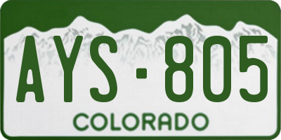 CO license plate AYS805