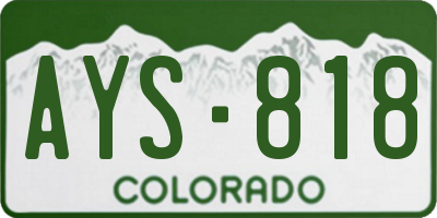 CO license plate AYS818