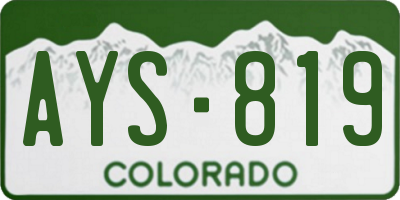 CO license plate AYS819