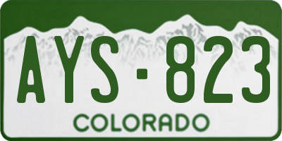 CO license plate AYS823