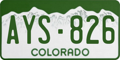 CO license plate AYS826