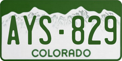 CO license plate AYS829