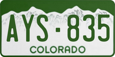 CO license plate AYS835