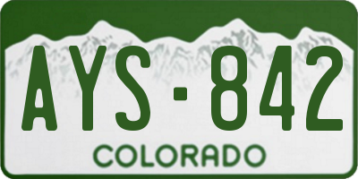 CO license plate AYS842
