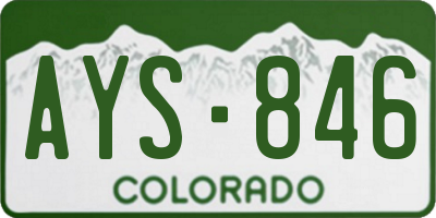 CO license plate AYS846