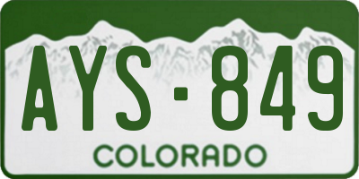 CO license plate AYS849