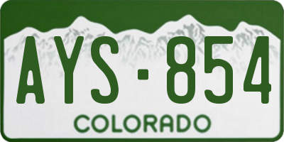 CO license plate AYS854