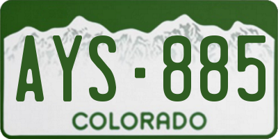 CO license plate AYS885