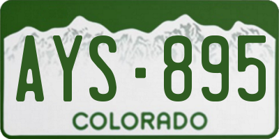 CO license plate AYS895