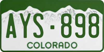 CO license plate AYS898