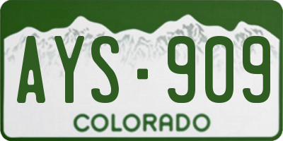 CO license plate AYS909
