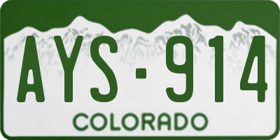 CO license plate AYS914