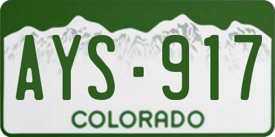 CO license plate AYS917