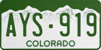 CO license plate AYS919