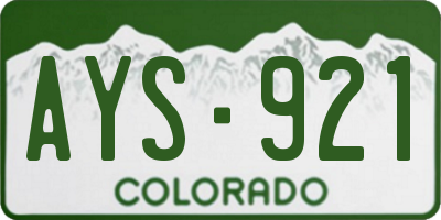 CO license plate AYS921