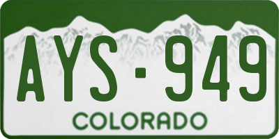 CO license plate AYS949