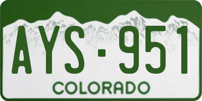 CO license plate AYS951