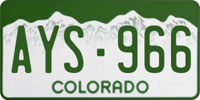 CO license plate AYS966