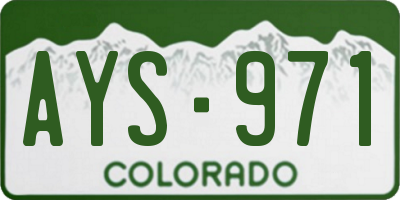 CO license plate AYS971