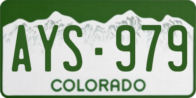 CO license plate AYS979
