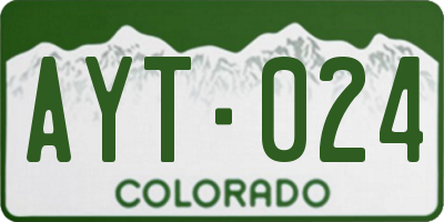 CO license plate AYT024