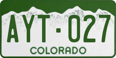 CO license plate AYT027