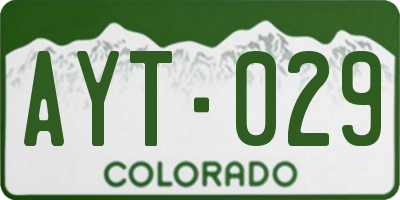 CO license plate AYT029