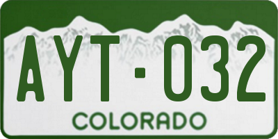 CO license plate AYT032