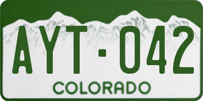 CO license plate AYT042