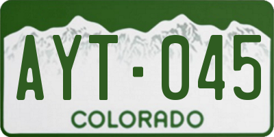 CO license plate AYT045