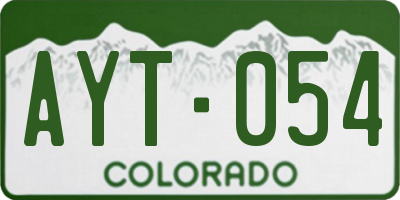 CO license plate AYT054