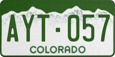 CO license plate AYT057