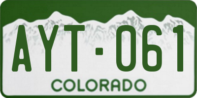 CO license plate AYT061