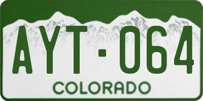 CO license plate AYT064