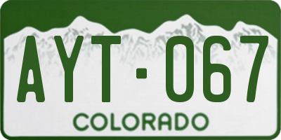 CO license plate AYT067