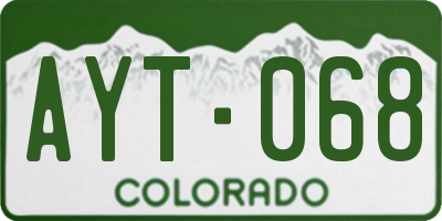 CO license plate AYT068