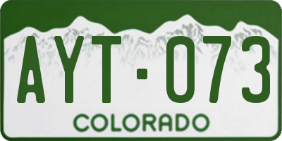 CO license plate AYT073