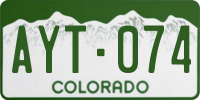 CO license plate AYT074