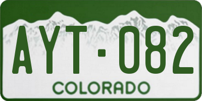 CO license plate AYT082