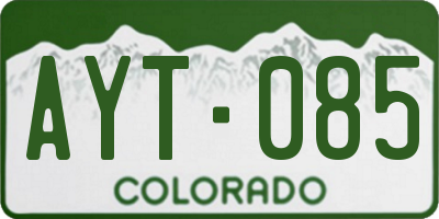 CO license plate AYT085